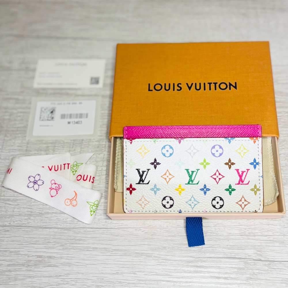 Louis Vuitton x Takashi Murakami LV X TM White Multicolor Card Holder Brand new